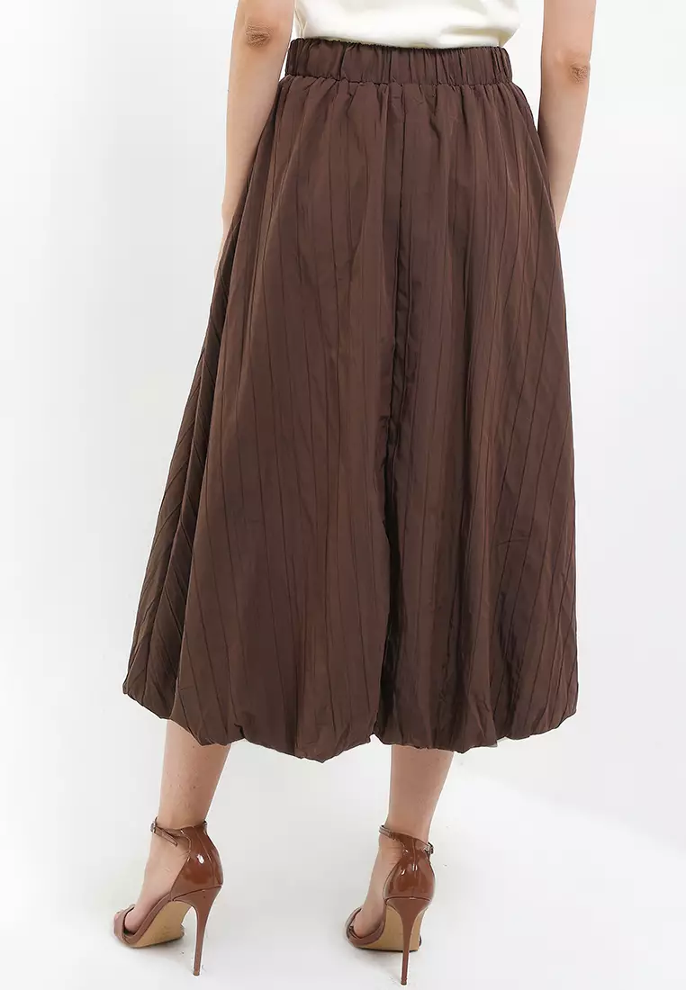 Textured Midi Balloon Skirt