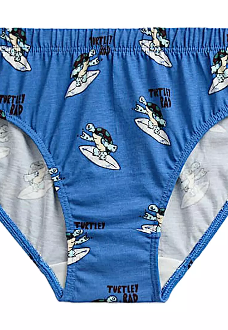 7Pk Pure Cotton Surf Animal Briefs