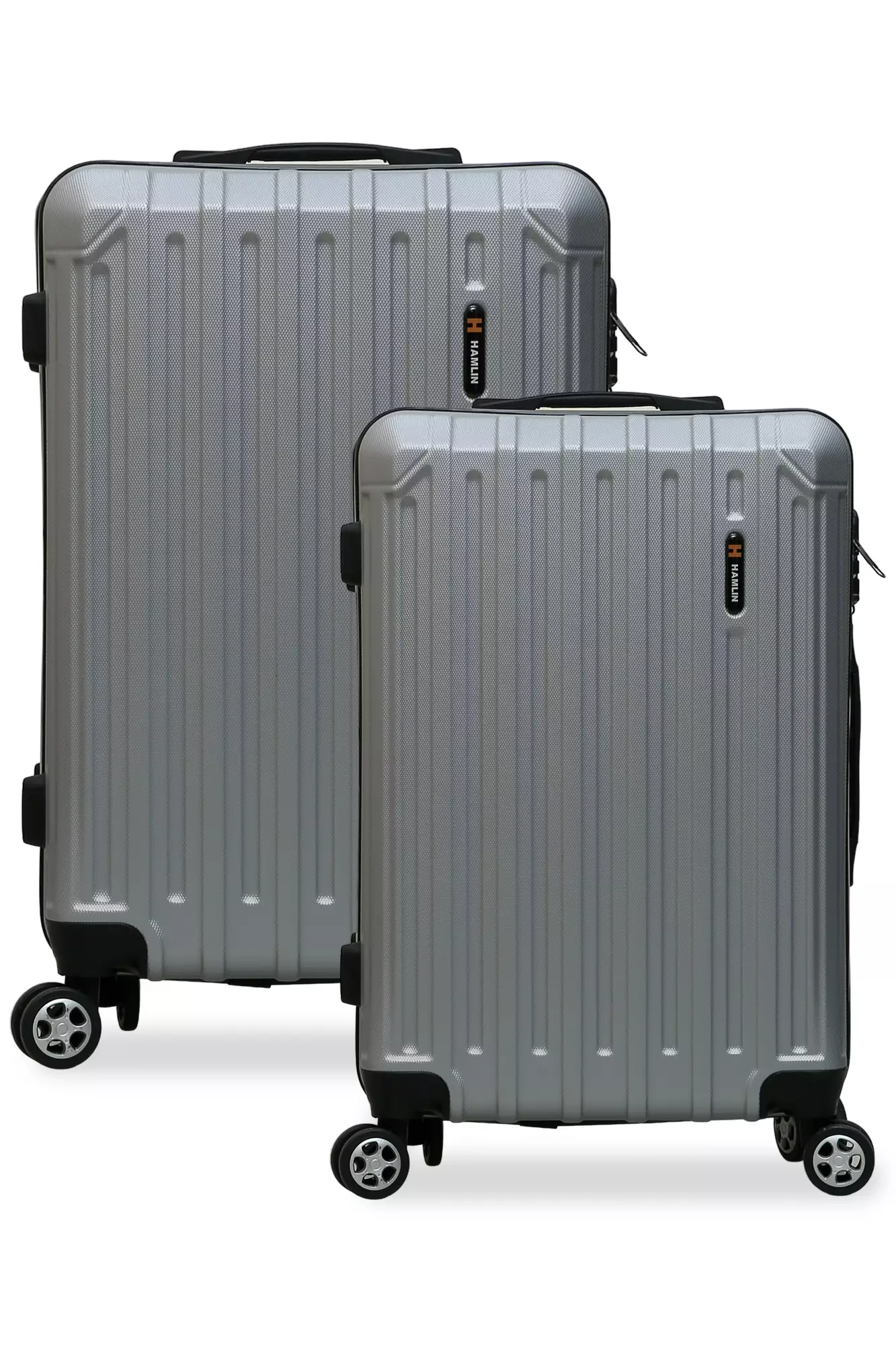 Isvara Tas Koper Hardcase Unisex One Set Suitcase Number Code Combination Lock Large Compartment Material ABS+PVC Coated ORIGINAL - Gray