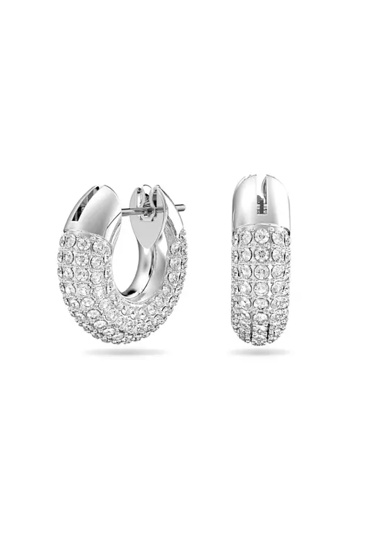 Dextera Hoop Earrings Pavé White Rhodium Plated