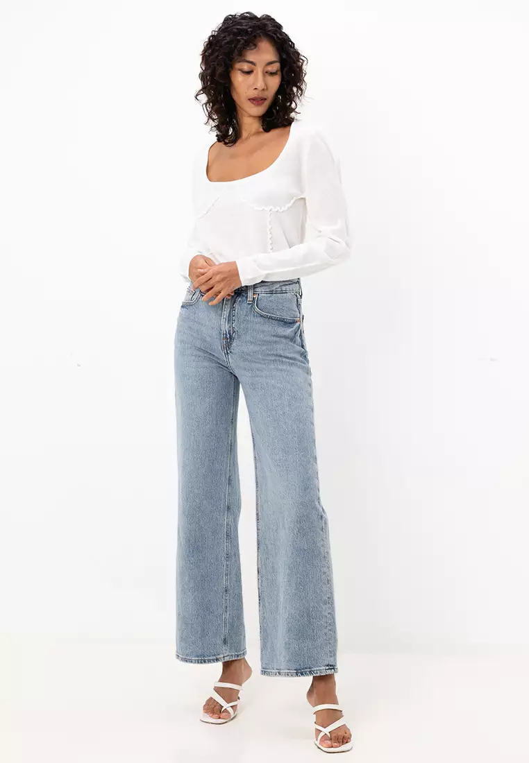 Knitted Top With Frill Seam Corset Detail