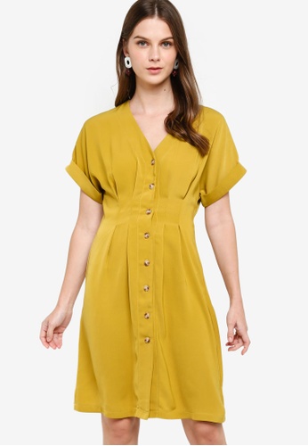 zalora button down dress