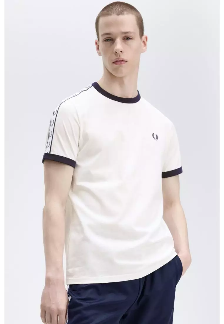 Fred Perry M4620 Taped Ringer T-Shirt (Snow White)