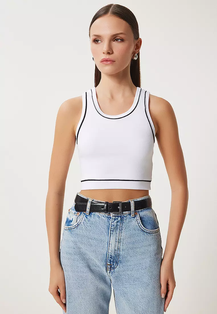 Contrast Cropped Tank Top