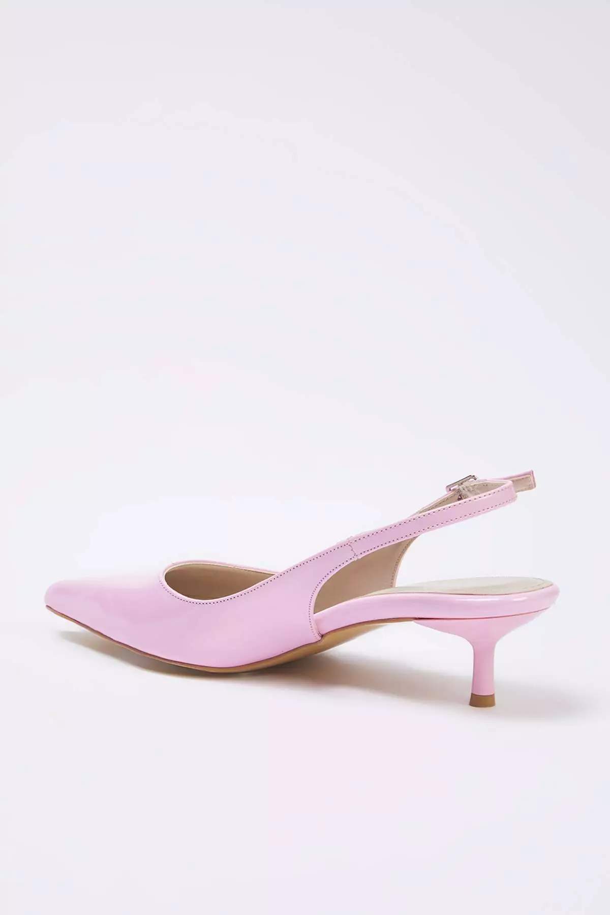 Pink Patent Leather Pointed Toe Kitten Heels Women Classic Heels Shoes Takss25To00005