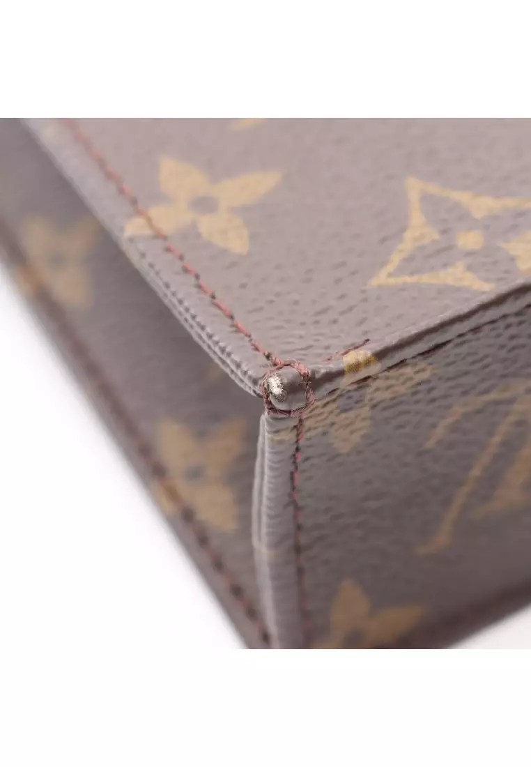 Pre-Loved Louis Vuitton Petite Sac Plat monogram Handbag PVC leather Brown 2WAY