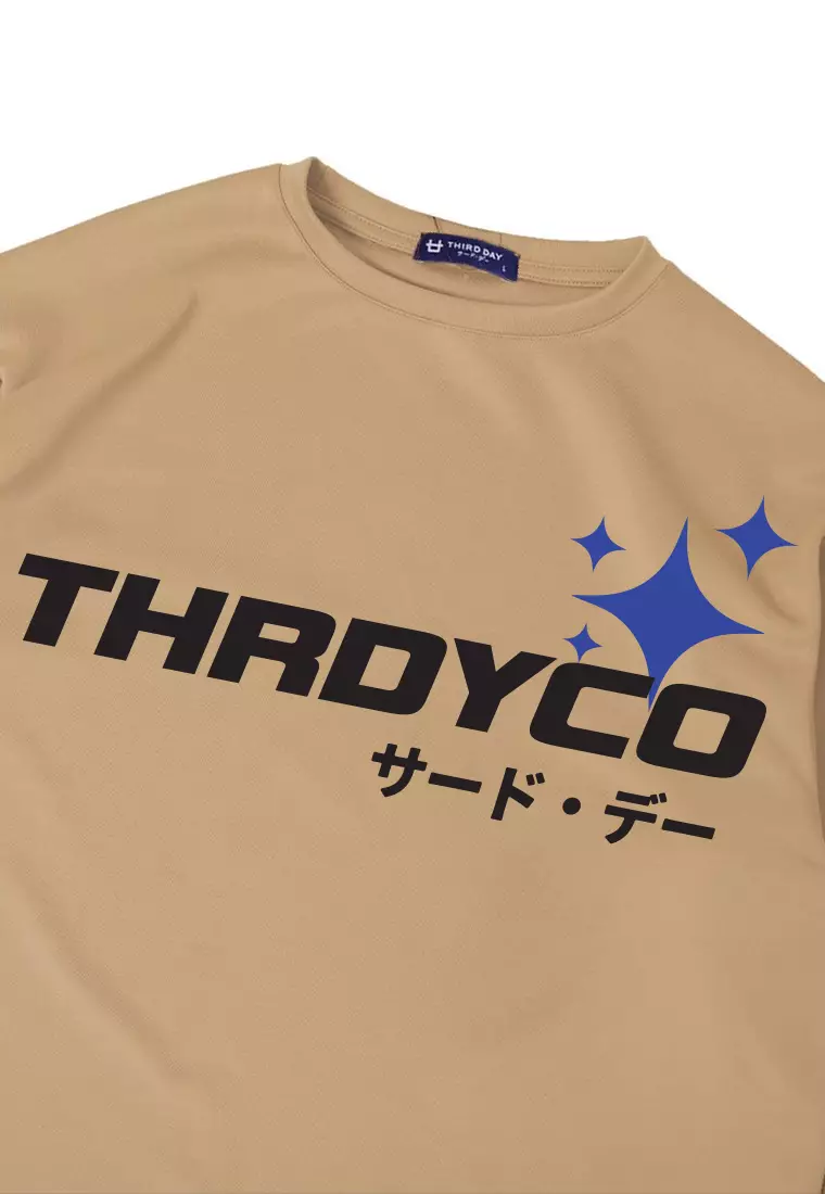 MTR48 Kaos Oversize Gambar Bintang Bahan Scuba Tebal ScubaLUX "thrdyco bintang" Khaki