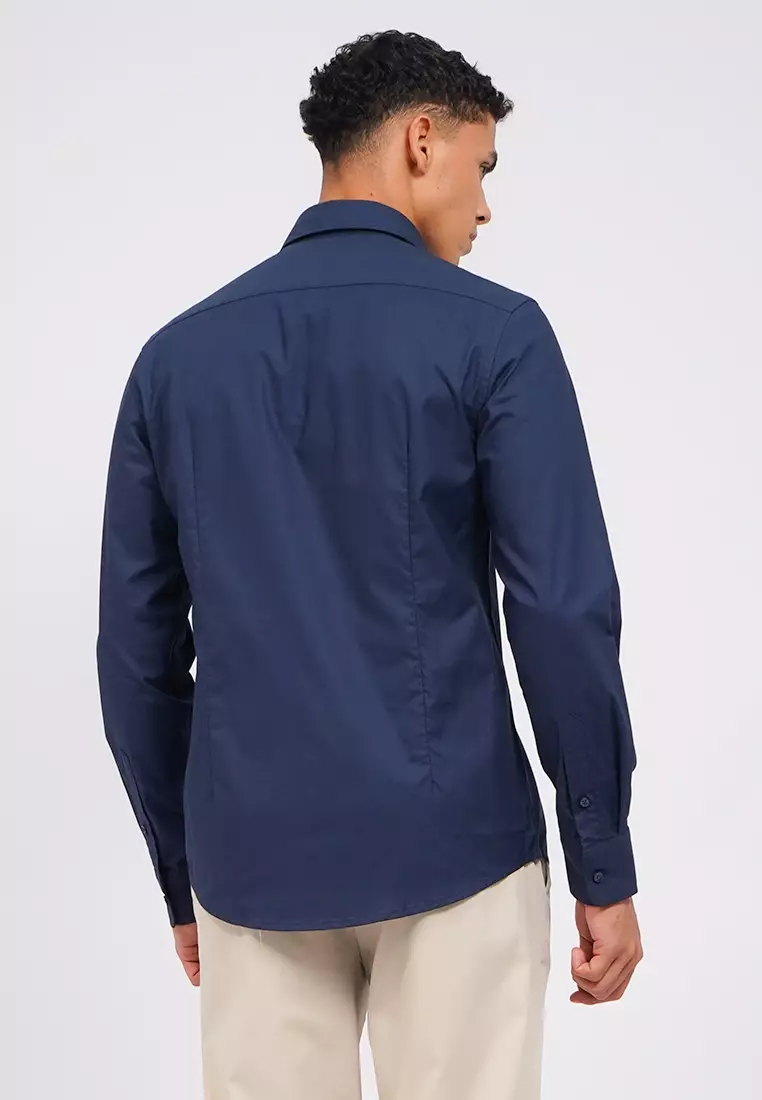 Slim Fit Long Sleeve Textured Shirt