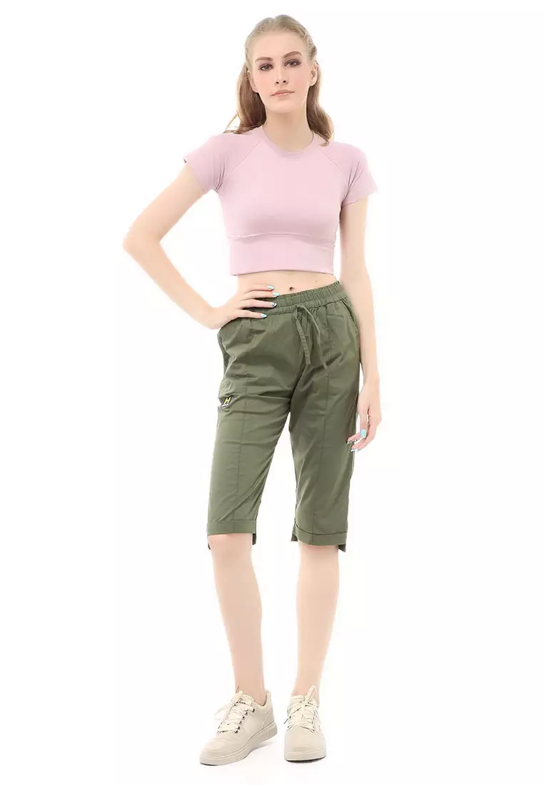 Madoc Short Pants Celana Pendek Kasual Wanita 3/4 Street Material Cotton ORGINAL - Army Green