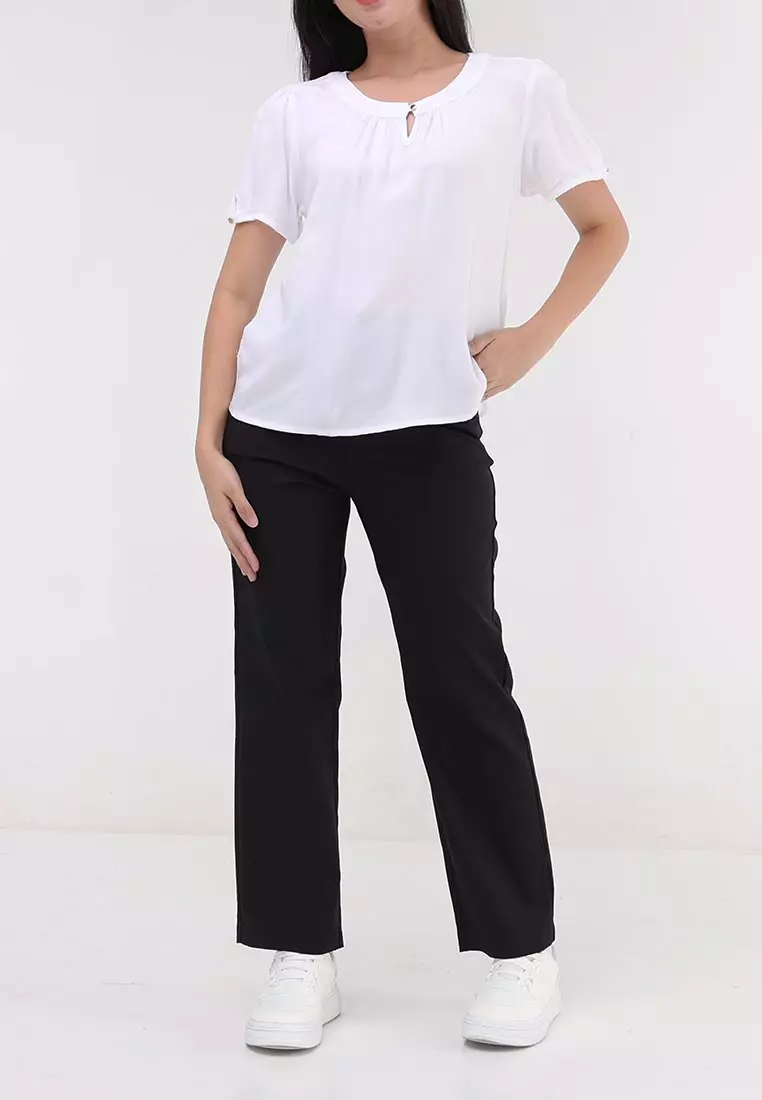 Short Sleeves Roundneck Blouse