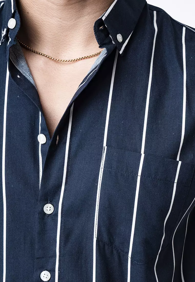Vicente Stripe Navy SS