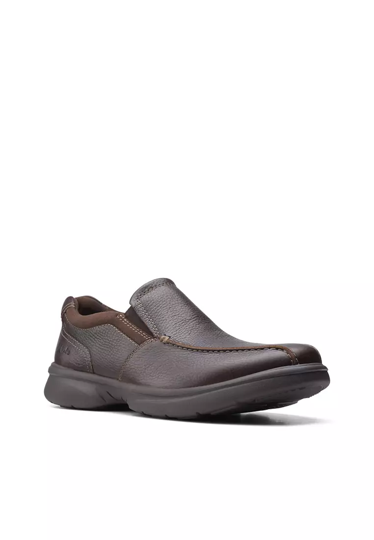 Mens Bradley Step Slip On shoes - Brown Tumbled Leather