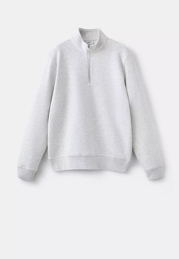 Regular-Fit Cotton Sweatshirt with Zip