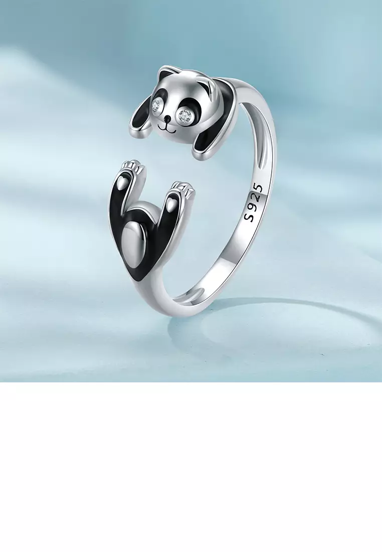 Buy Mooclife 925 Sterling Silver Fashion Cute Enamel Panda Adjustable ...