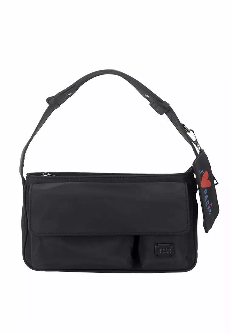Elle Handbag B05-EL-3216 Black With Pouch acc