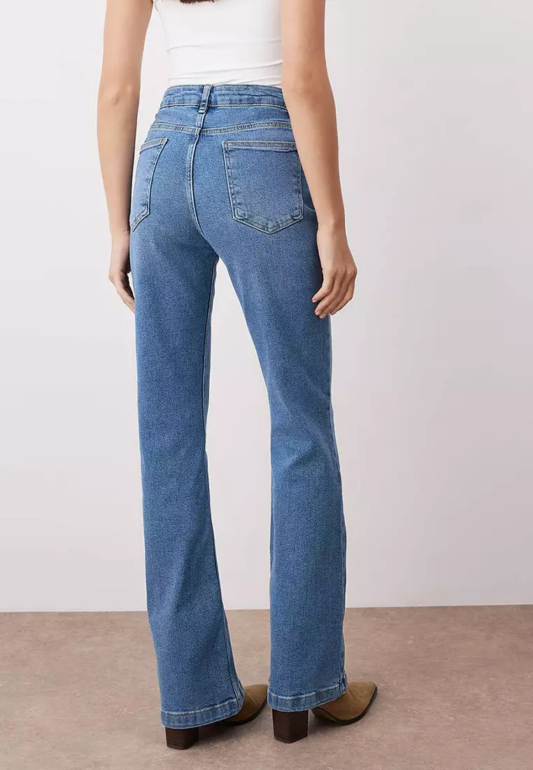 Light Blue High Waist Flared Jeans