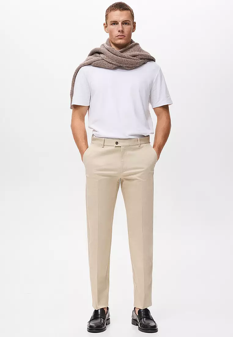 Regular-Fit Cotton Trousers