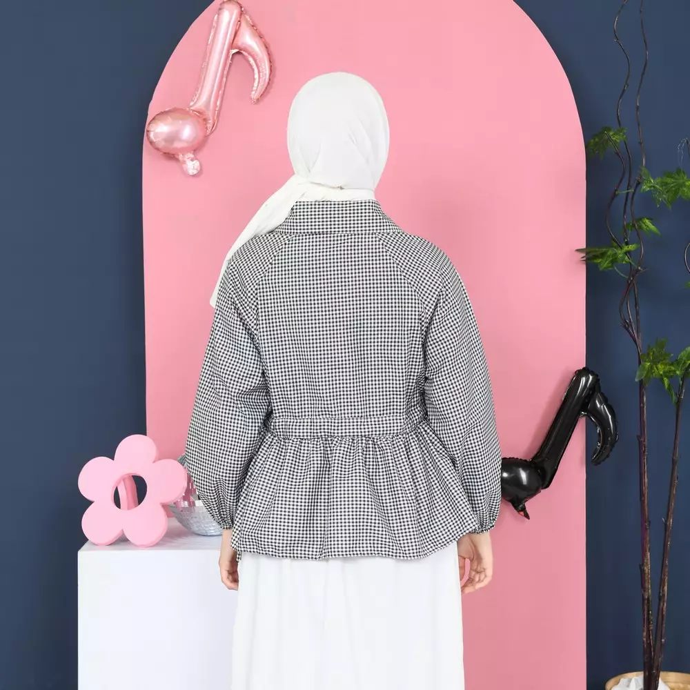 Cepti Blouse Tartan - Black M19868 R65S1