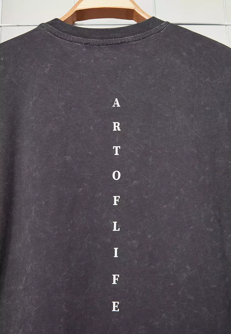 Faded-Effect Printed T-Shirt