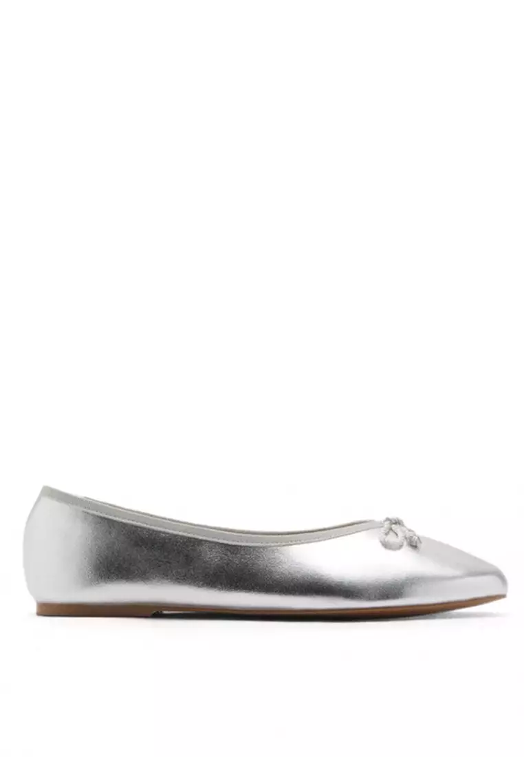 Discount on MANGO KIDS  shoes - SKU: Metallic Bow Ballerinas