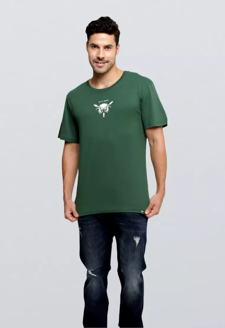ACE Men's Organic Cotton Graphic T-Shirt Dark Green