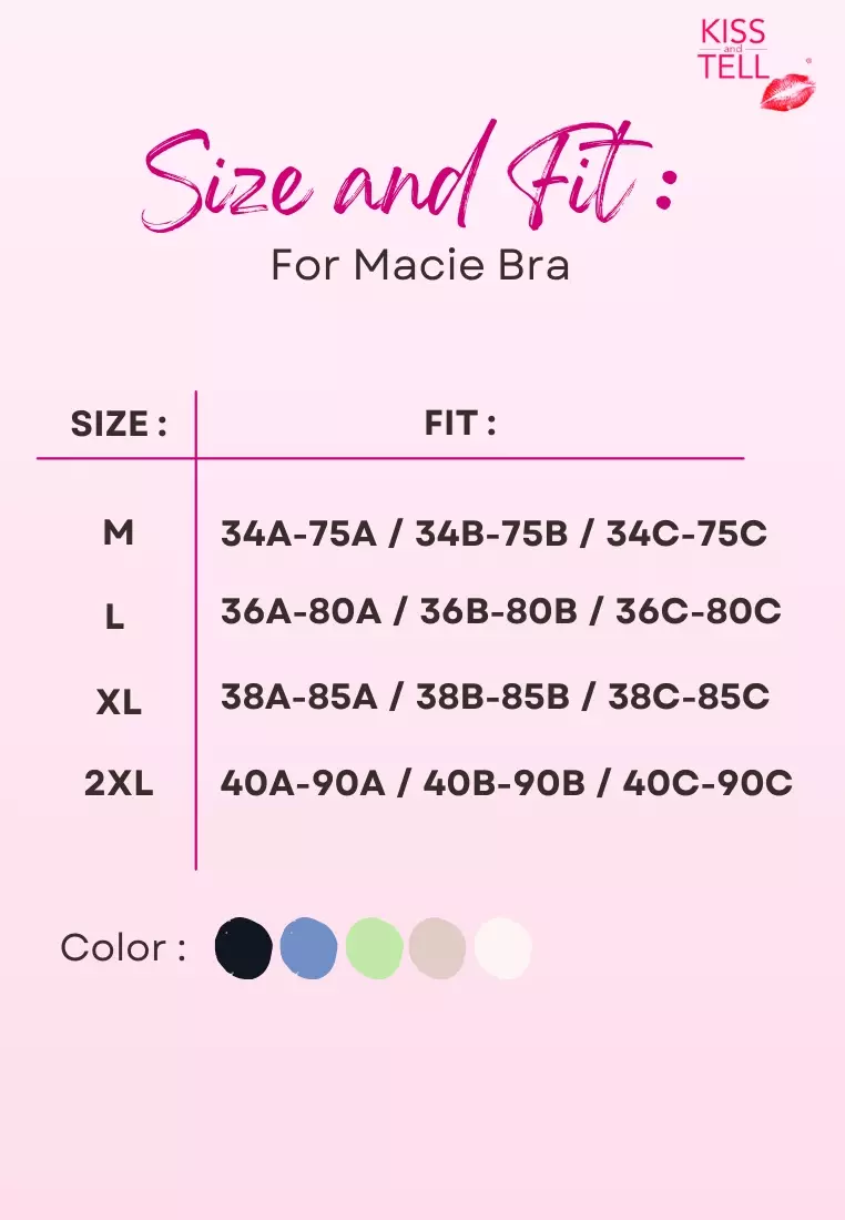 Premium Macie Scallop Seamless Wireless Padded Support Bra in Blue
