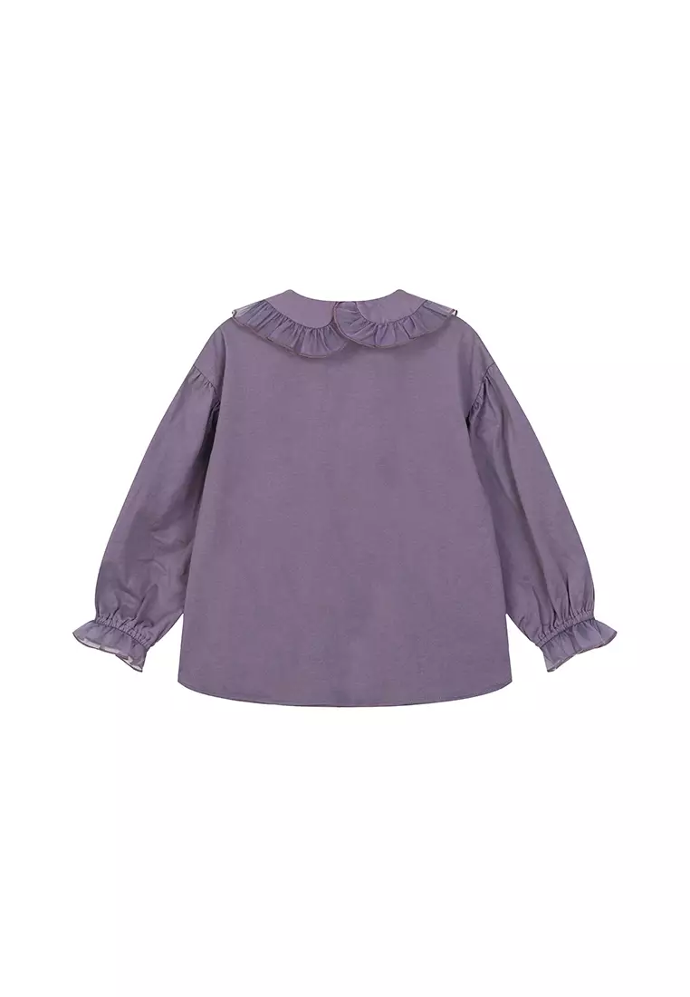 Puff Sleeve Ruffled Collar Shirt