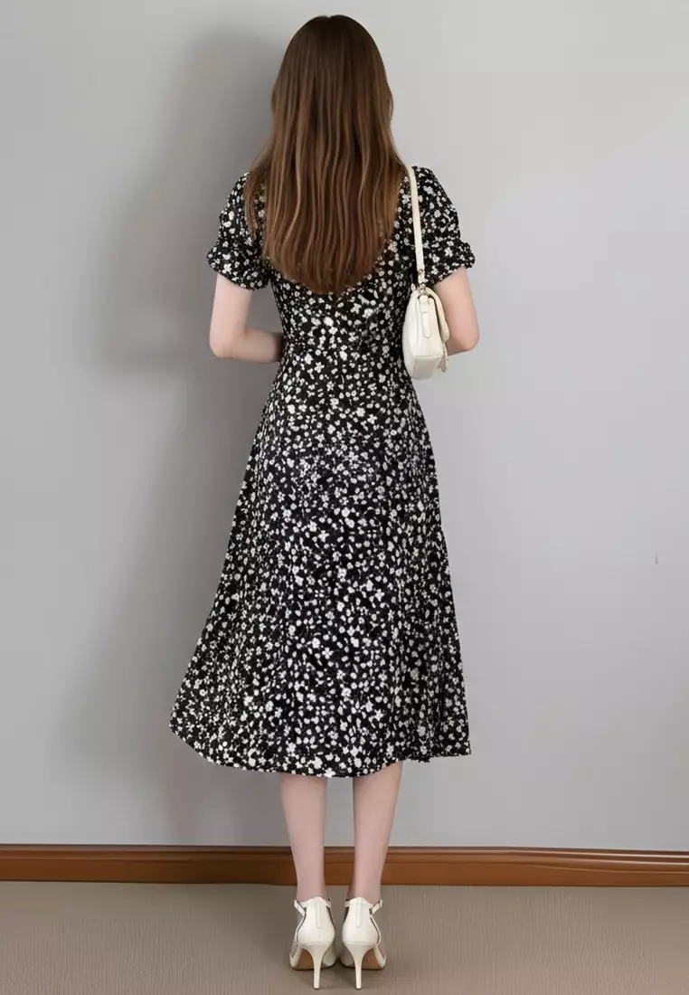 Printed Square Neck Dress