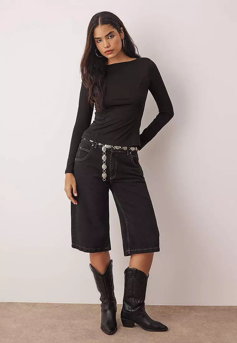 Fitted Boat Neck Top