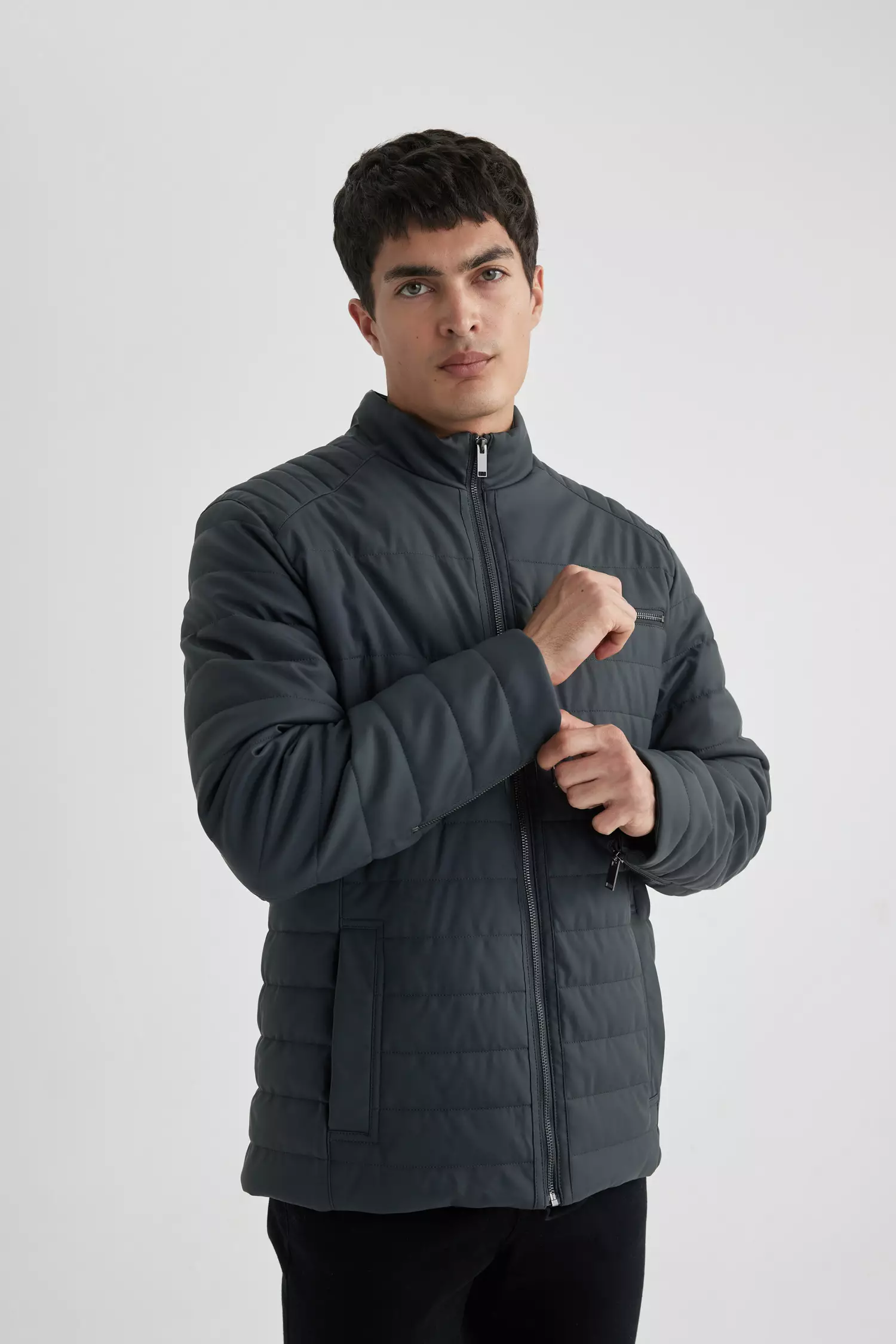Buy DeFacto Water Repellent Slim Fit Faux Leather Jacket 2024