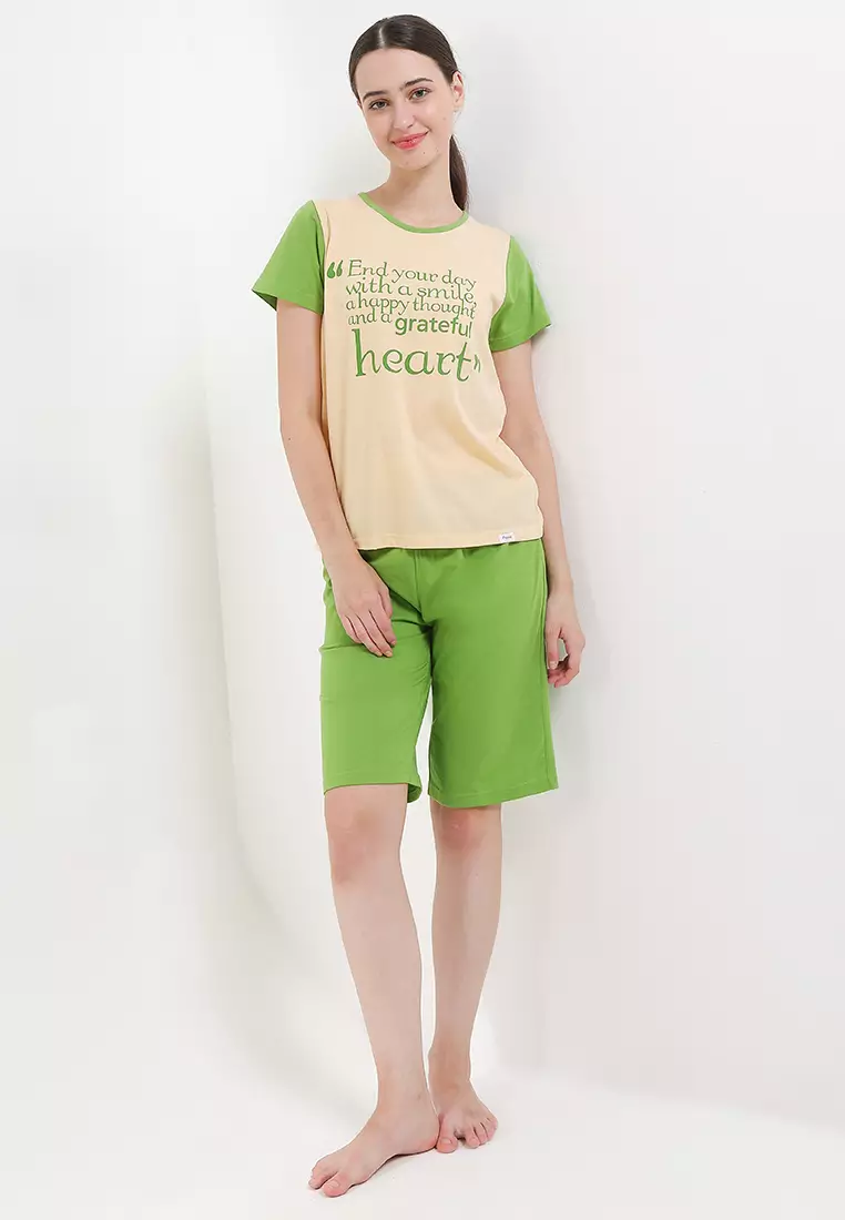 Pyjama Pijama Baju Tidur Short Sleeve Short Pants Sleepwear