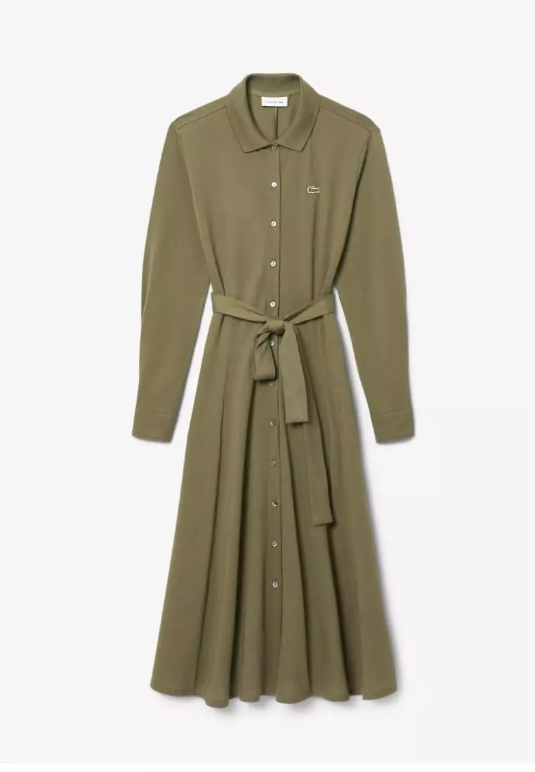 Polo Collar Belted Petit Piqué Dress