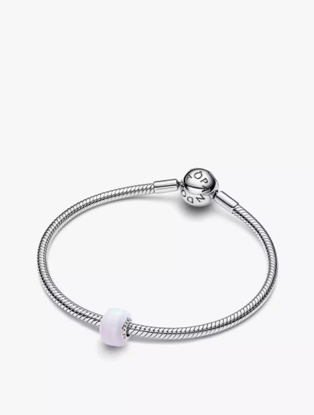 Sterling Silver Charm with Aurora Lab-Grown Opal Resin