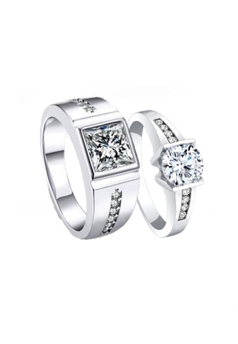 Buy Elfi Elfi 925 Genuine Silver Couple Ring C23 Online Zalora