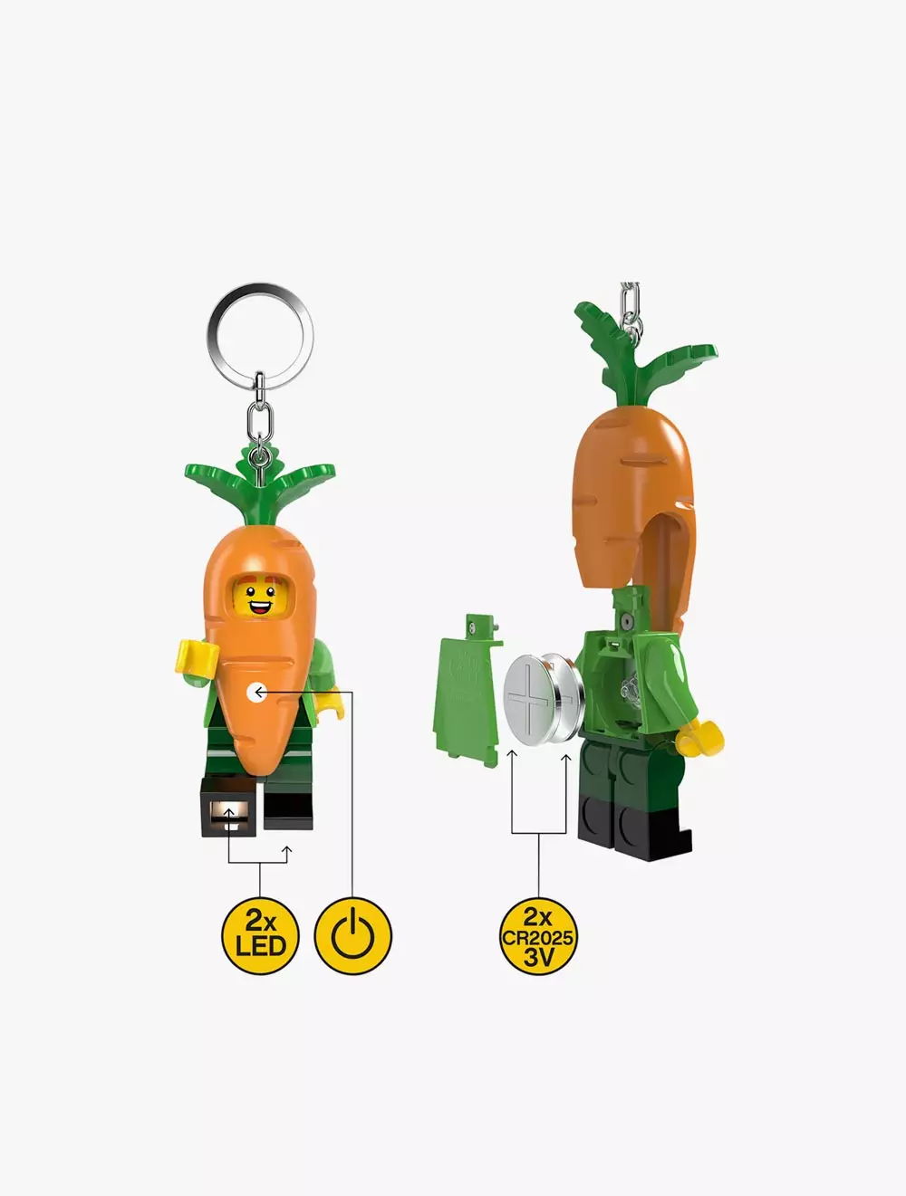 LEGO Minifigures Keychain Hang Tag Light Carrot Mascot - KE239H