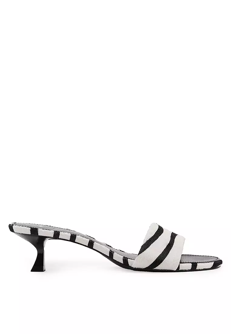 Discount on Mango  shoes - SKU: Zebra-Print Fur Sandals