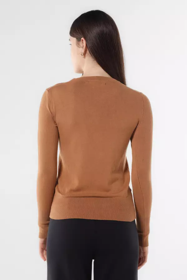 MINIMAL - Lamiere - Sweater Slim Fit - Brown Colour Brown