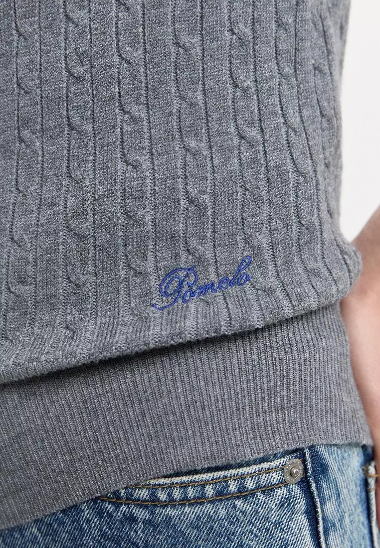 Cable Knitted Zip Top