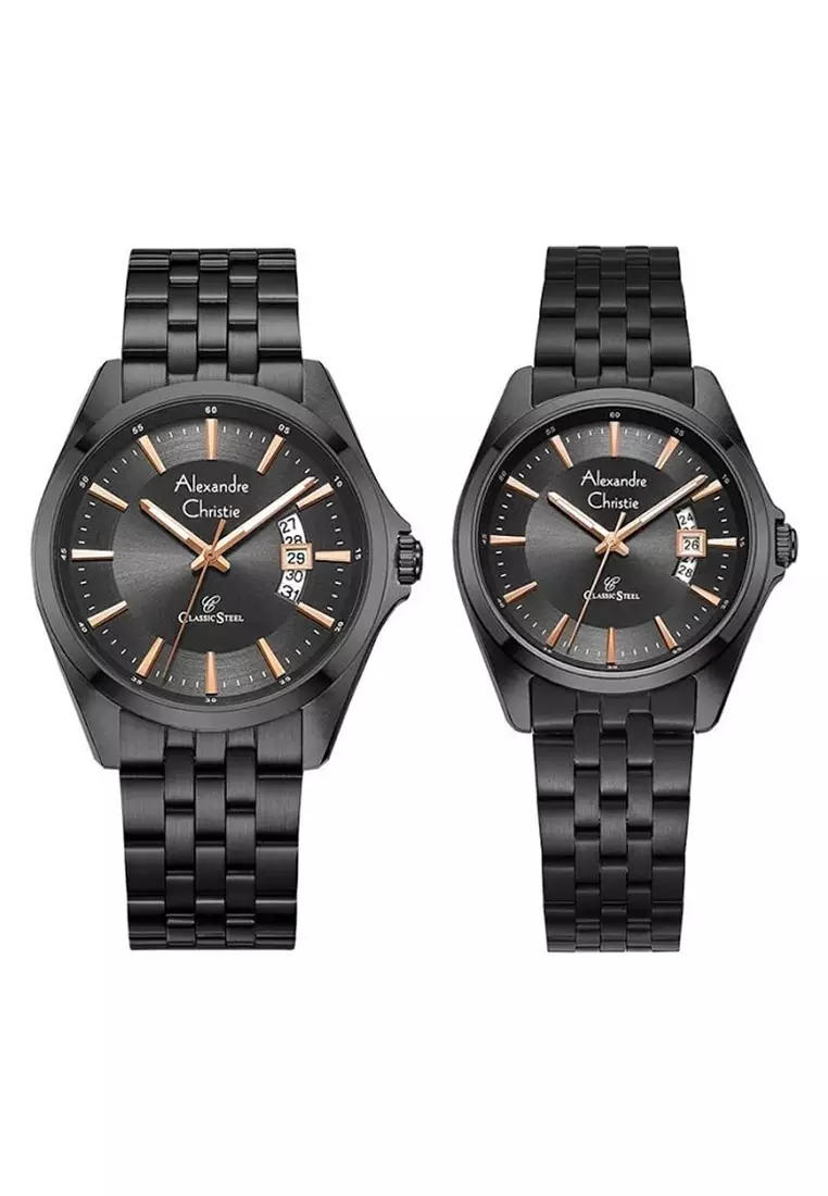 Alexandre Christie AC 8677 Jam Tangan Couple Classic Stee
