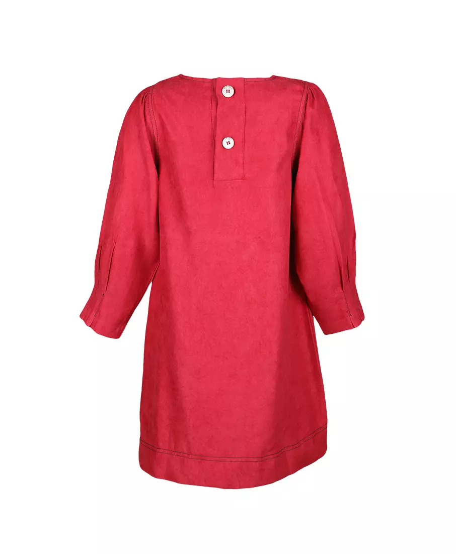 Pito Dito Girl Roethke Dress Anak Perempuan Merah - Size 4