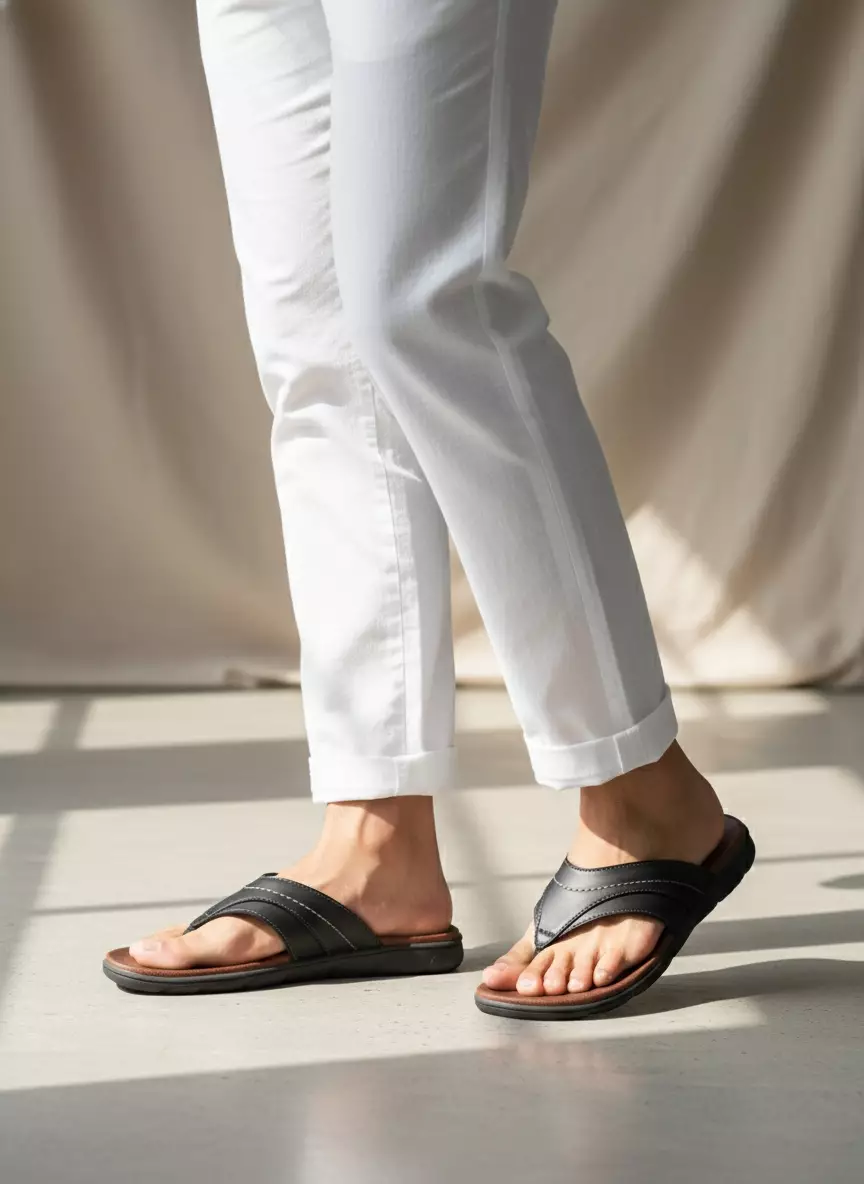 Sandal Jepit Pria Flip Flop Kulit Anti Slip M.Franz 01