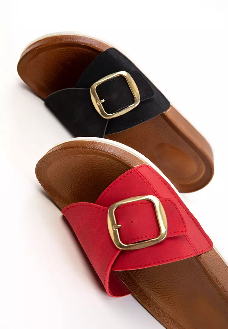 Black Women's Slippers 20734