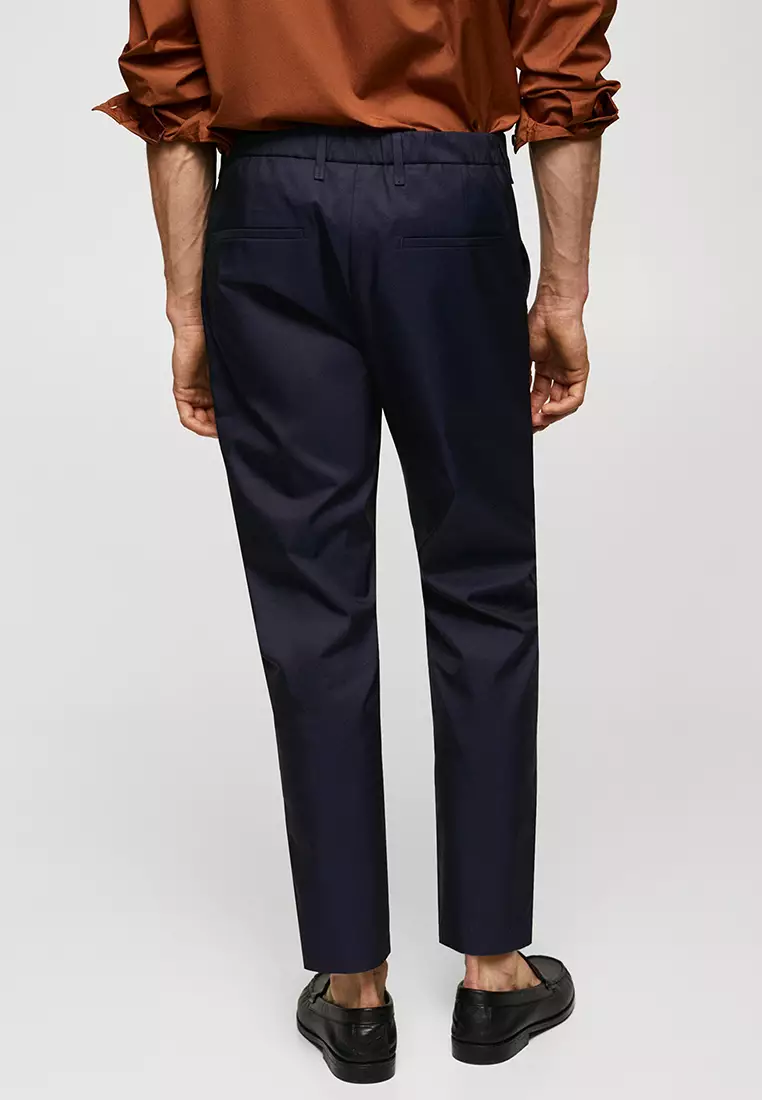 Buy MANGO Man Slim-Fit Cotton Trousers 2024 Online