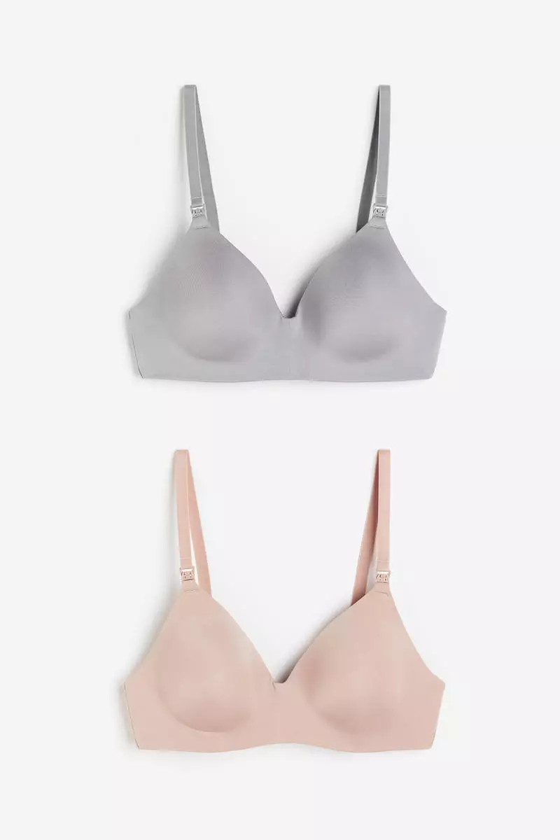 Buy H&M MAMA 2-pack padded non-wired nursing bras Online