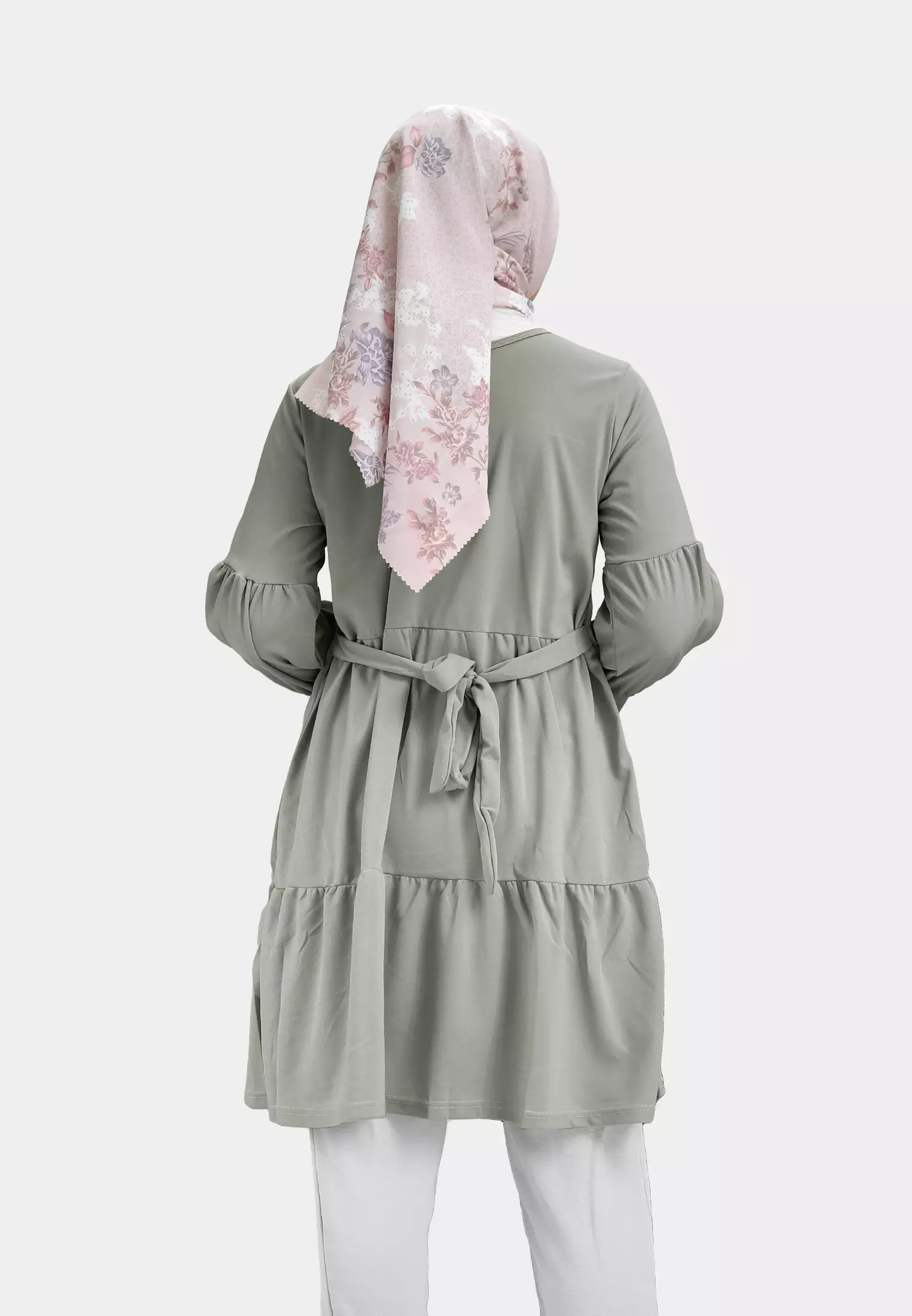 Pralisa Daily Tunic Blouse | Atasan Wanita Lengan Balon - Muted Green