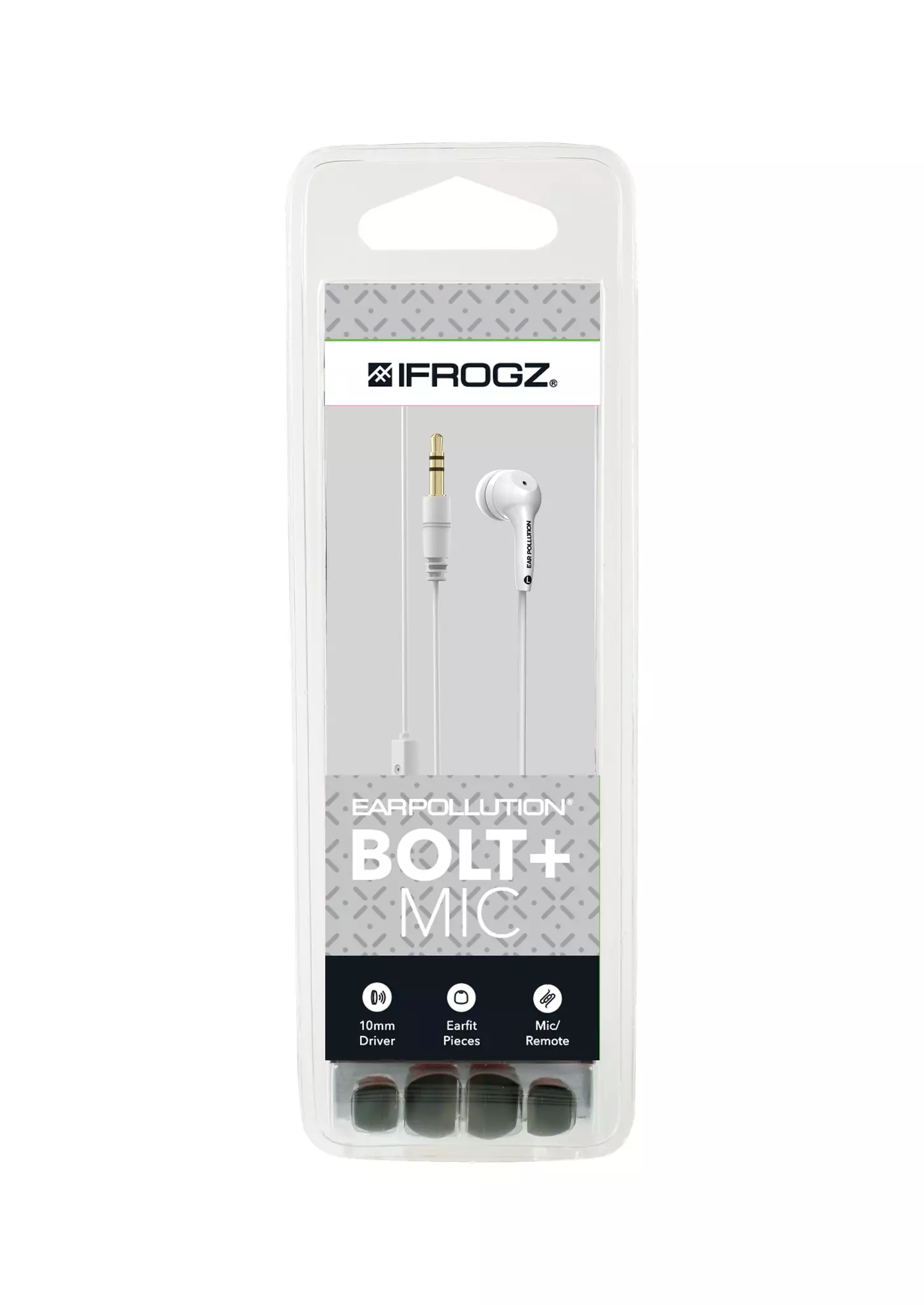 Buy iFrogz Audio Earpollution Bolt Plus Earbuds With Mic White