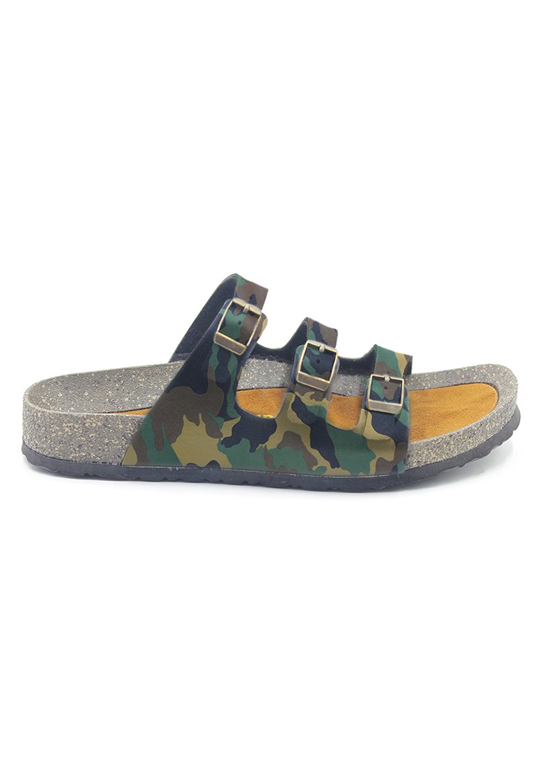 Ely - Camouflage Leather Sandals & Flip Flops & Slipper