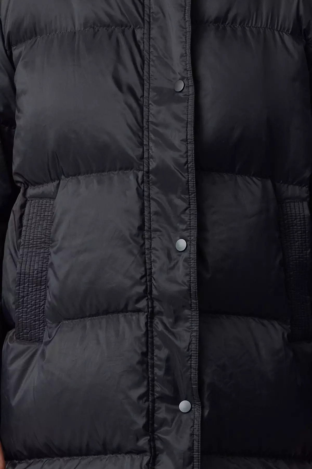 Black Oversize Goose Down Water Repellent Long Puffer Jacket TWOAW25MO00103