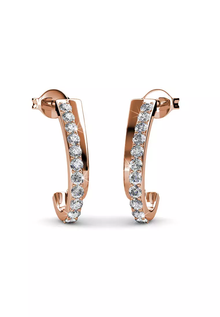 Her Jewellery Joyce Earrings (Rose Gold) - Luxury Crystal Embellishments plated with 18K Gold