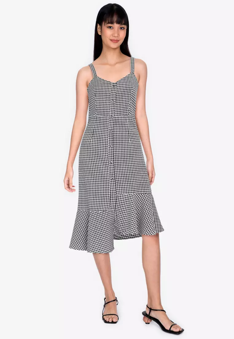 ZALORA BASICS Assymetric Flutter Hem Dress 2023 Buy ZALORA